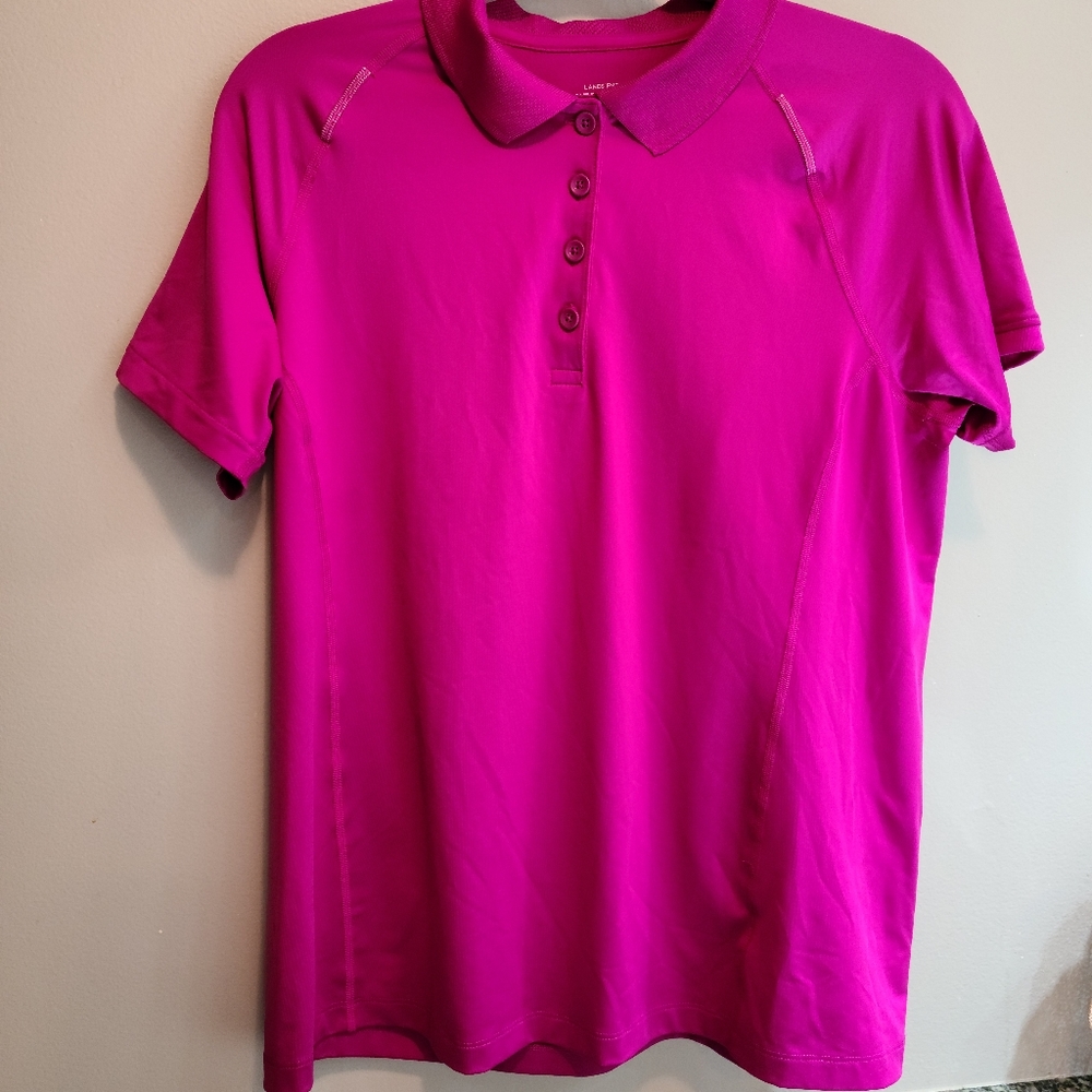 Lands End outfitters hot pink polo top